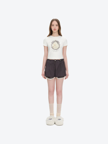 13DE MARZO Bear Magic Mirror Top White