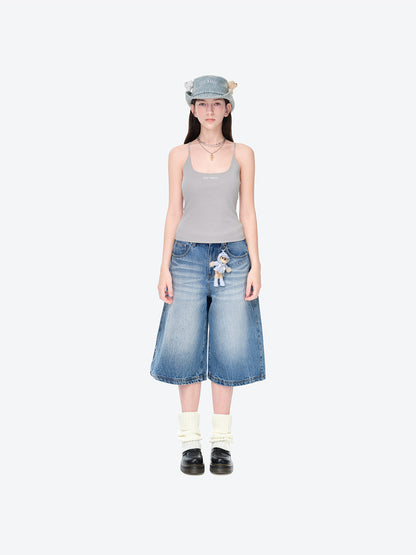 13DE MARZO Rainy Day Jorts Blue
