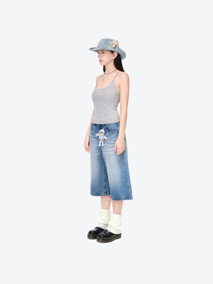 13DE MARZO Rainy Day Jorts Blue