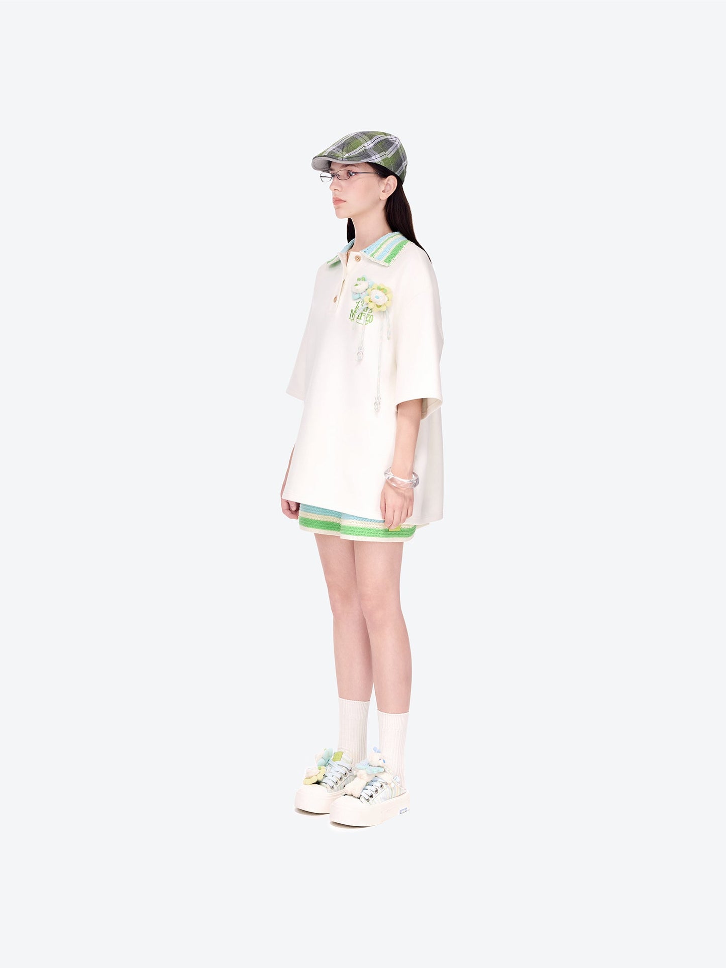 13DE MARZO Crochet Bear T-Shirt White