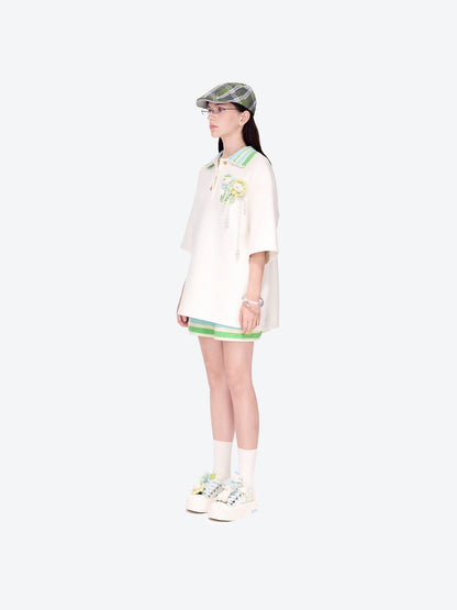 13DE MARZO Crochet Bear T-Shirt White