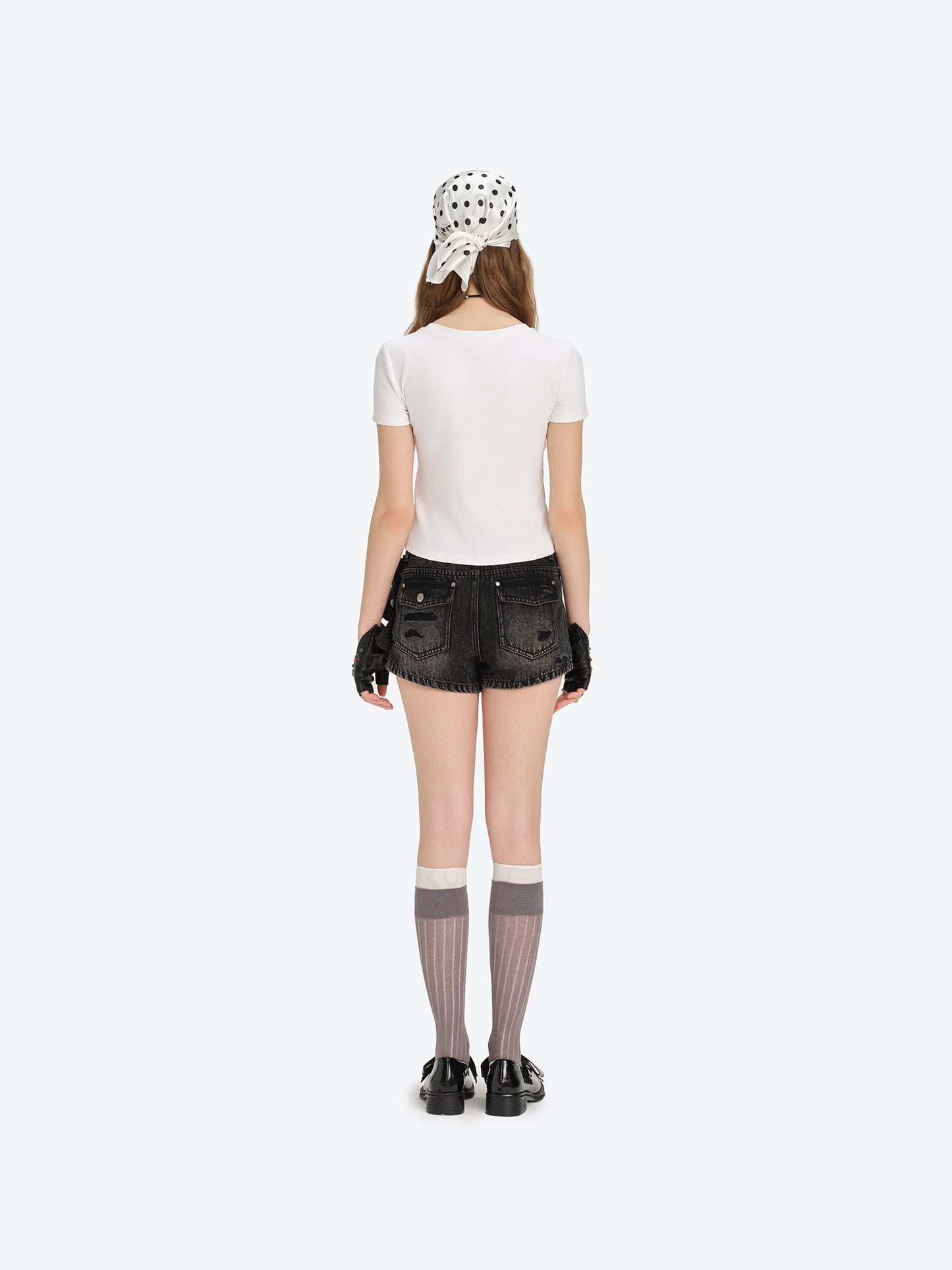 13DE MARZO Mini Logo Tight Tee White