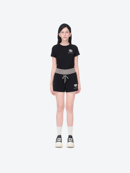 13DE MARZO Sports Shorts with Double Waistband Black