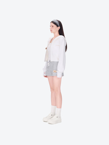 13DE MARZO Sports Shorts with Double Waistband Grey