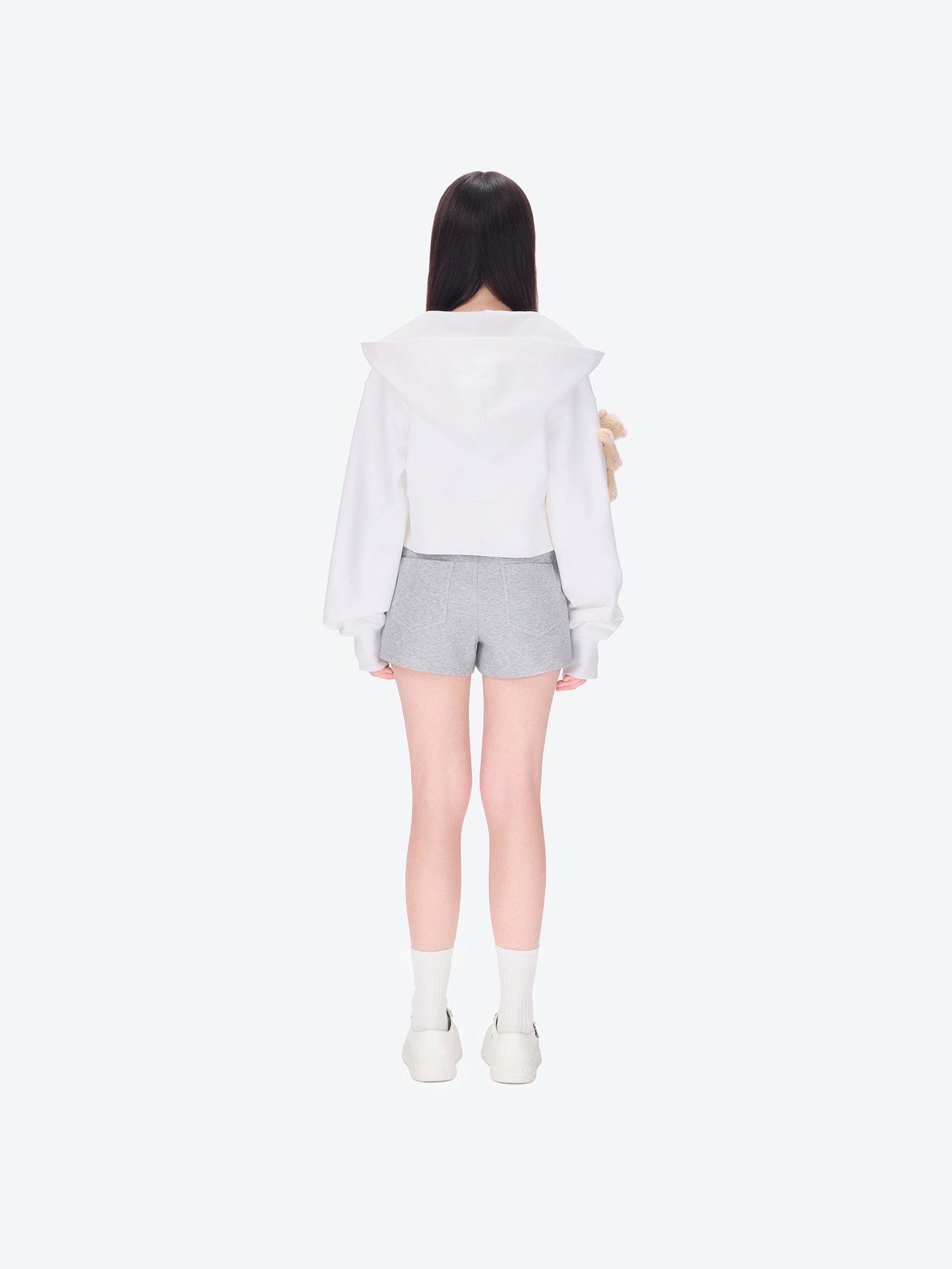 13DE MARZO Sports Shorts with Double Waistband Grey