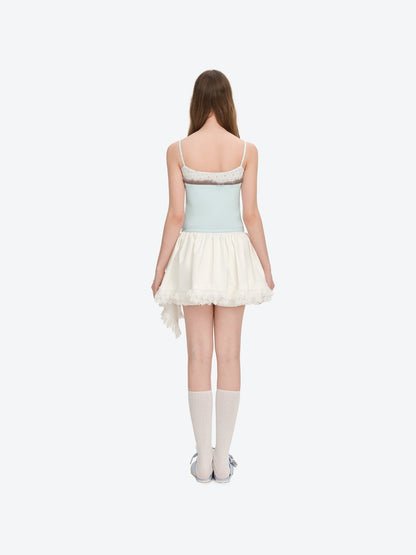 13DE MARZO Two-piece Style Fringe Camisole Blue