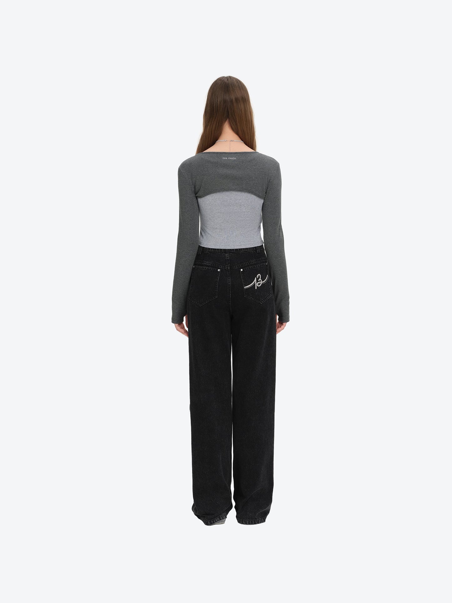 13DE MARZO Bear Fork Crinkle Jeans