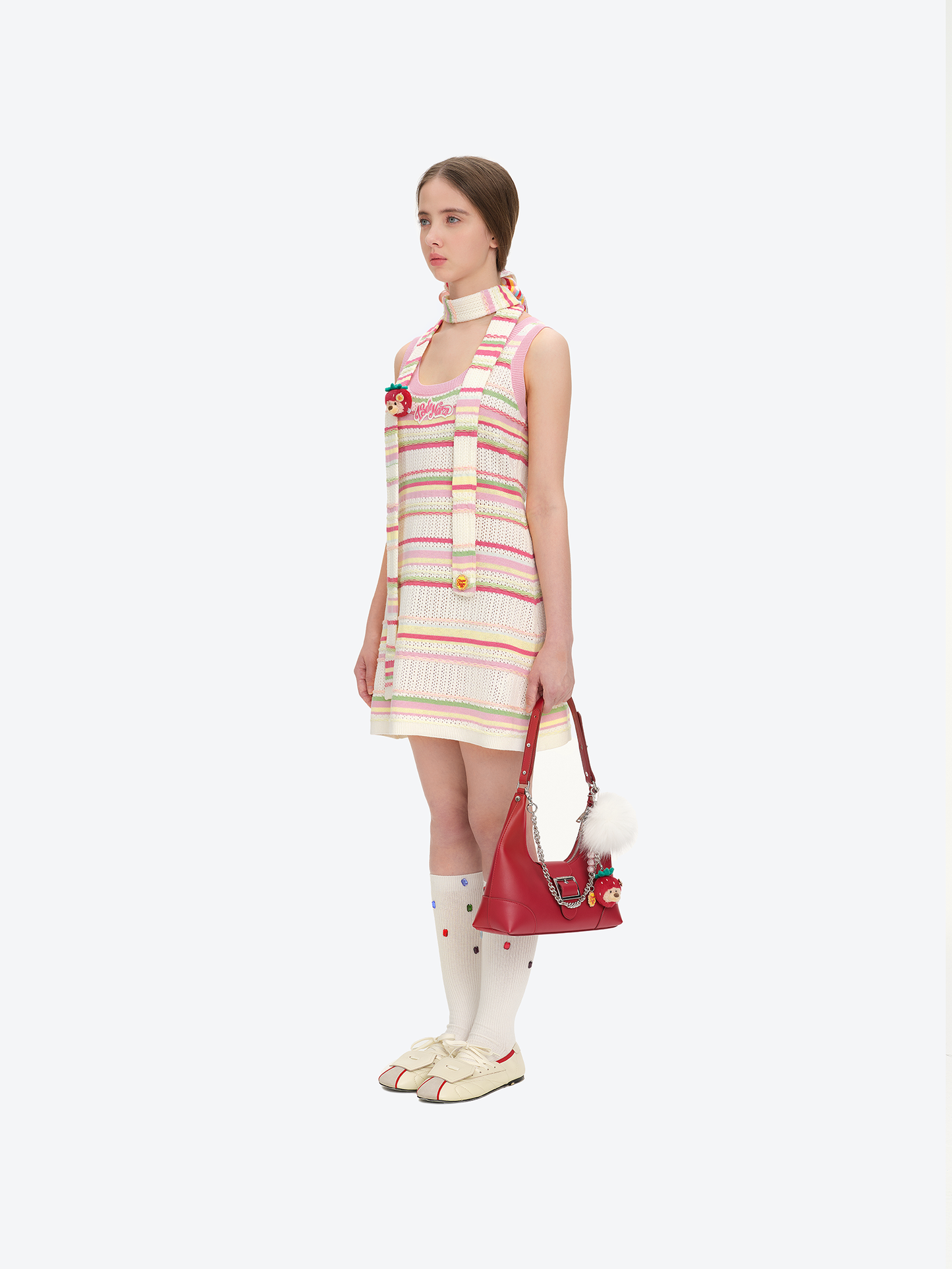 13DE MARZO x Chupa Chups Lollipop Striped Knit Dress