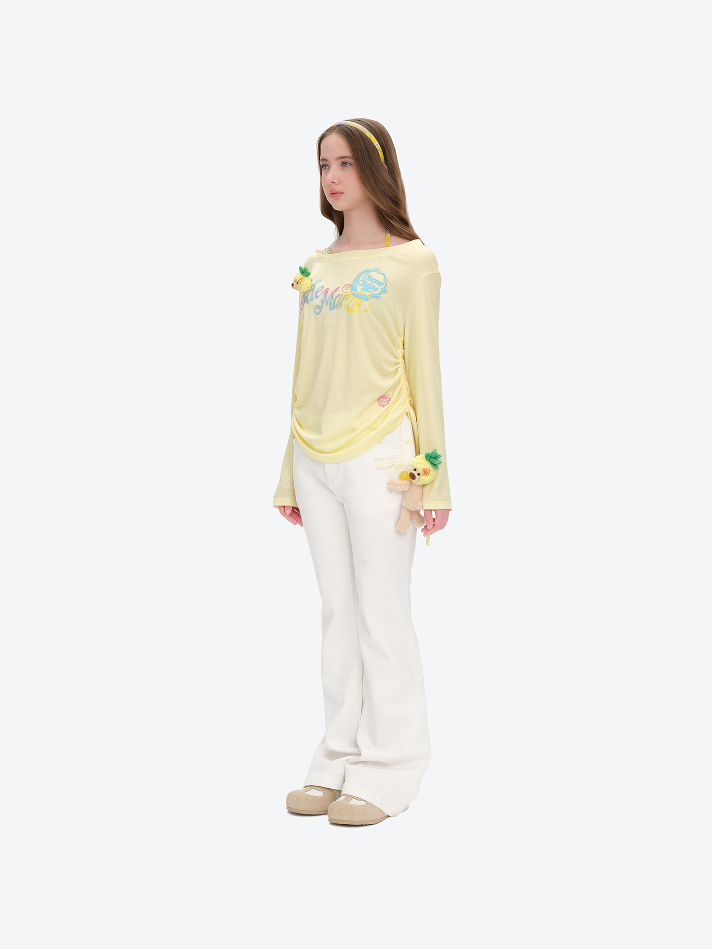 13DE MARZO x Chupa Chups Bear Slim-Fit Jeans White