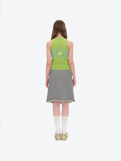13DE MARZO Candy Color Knitted Vest Green