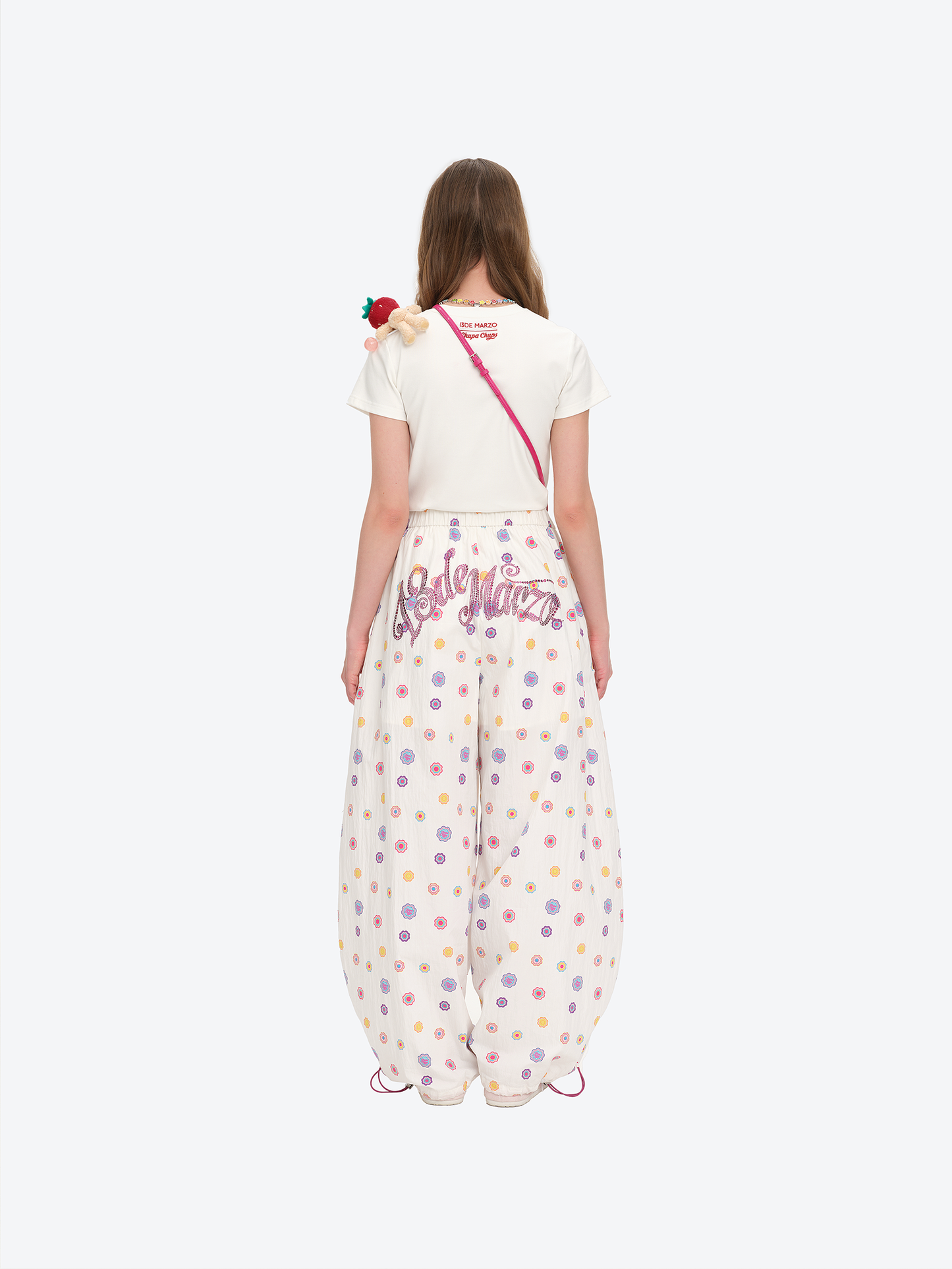 13DE MARZO x Chupa Chups All-Over Print Wide-Leg Pants White