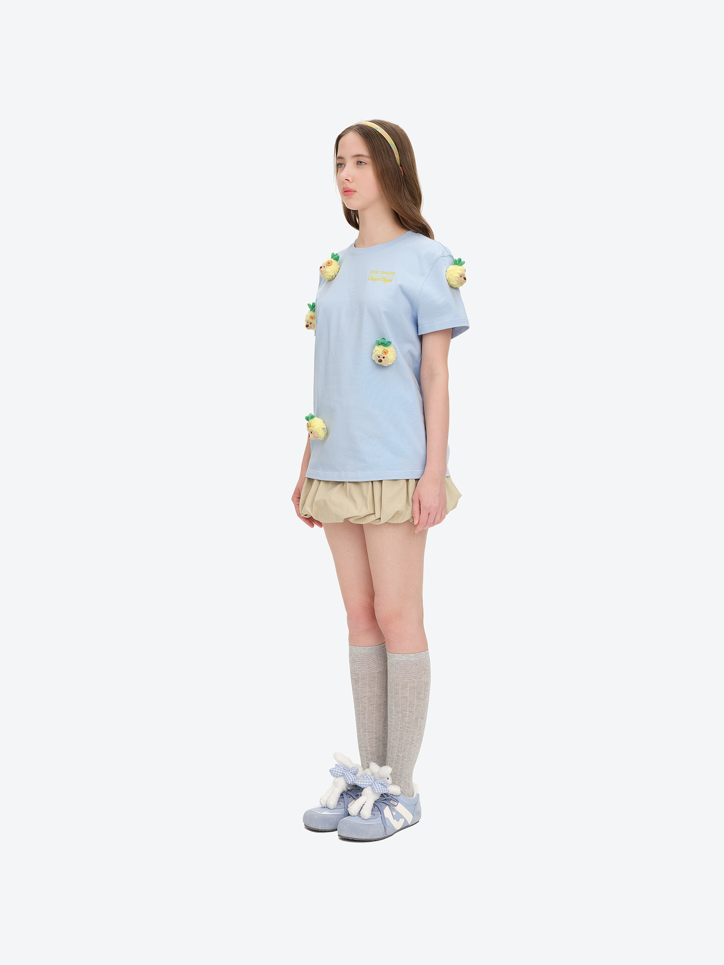 13DE MARZO Bear Plush Sneakers Blue