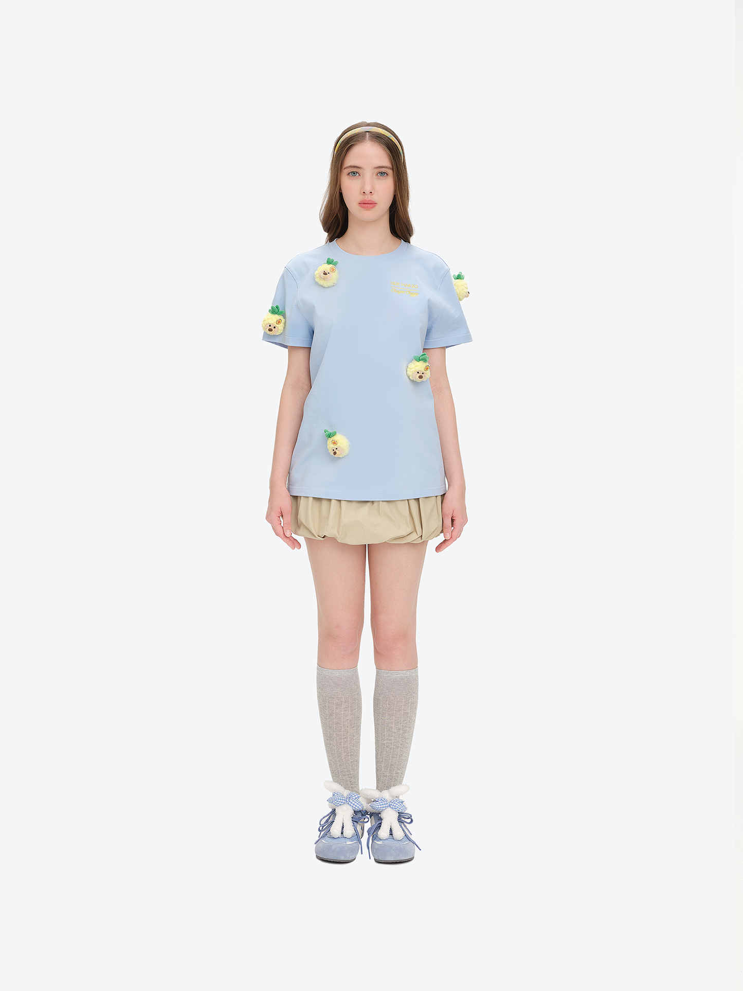 13DE MARZO Bear Plush Sneakers Blue
