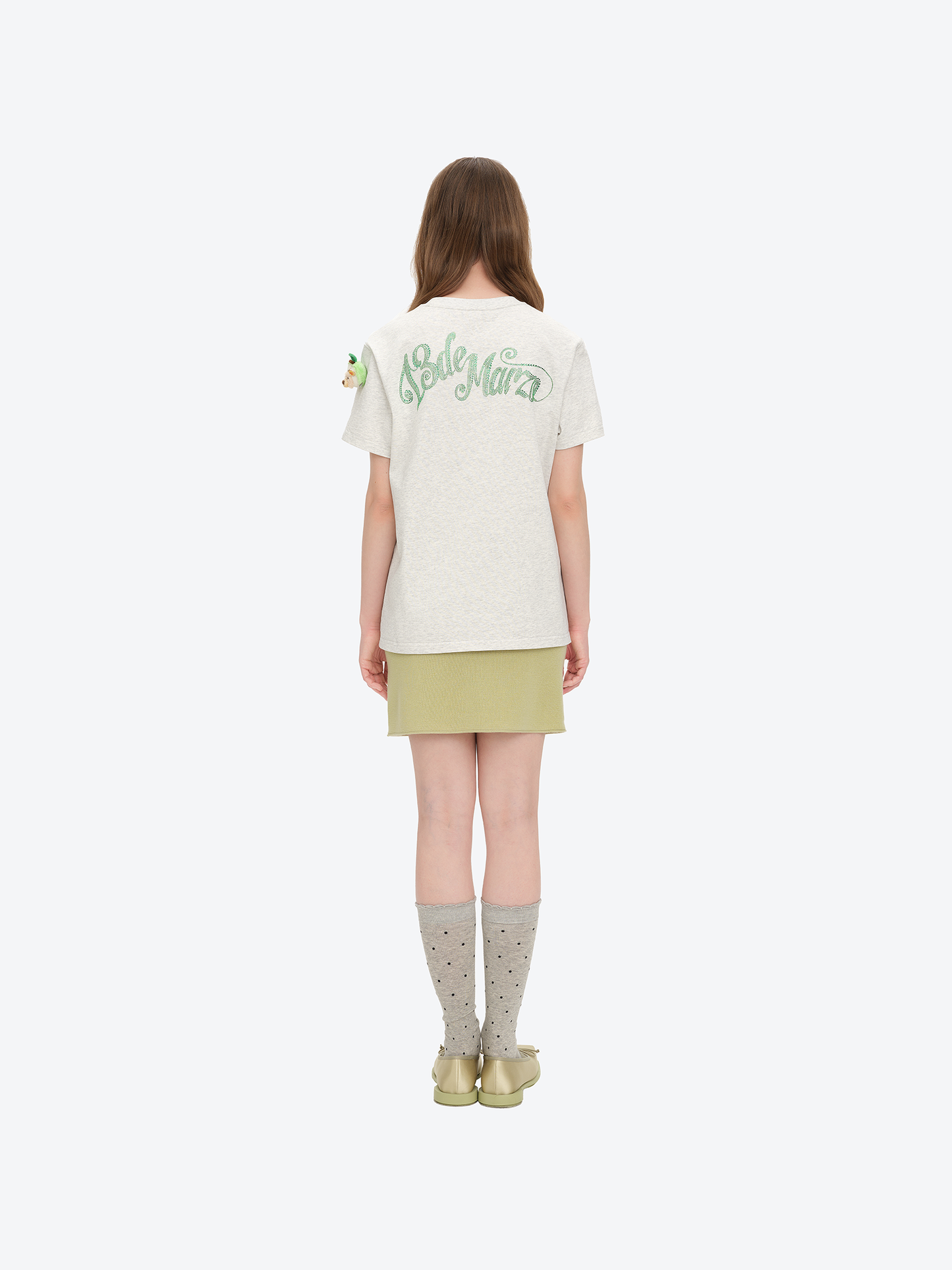 13DE MARZO x Chupa Chups Bear Print with Rhinestone T-shirt Grey