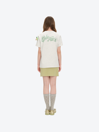 13DE MARZO x Chupa Chups Bear Print with Rhinestone T-shirt Grey