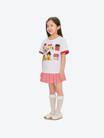 13DE MARZO BabyBear Town Illustration T-shirt White