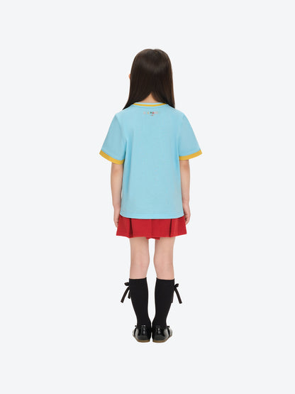13DE MARZO BabyBear Town Illustration T-shirt Blue