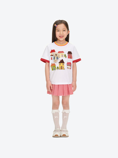 13DE MARZO BabyBear Town Illustration T-shirt White
