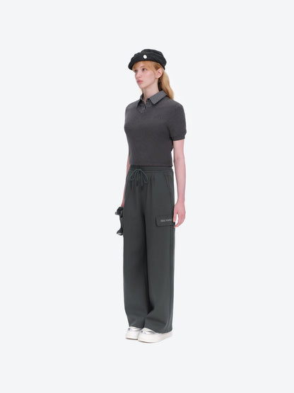 13DE MARZO Pocket Bear Wide-leg Sweatpants Dark Grey