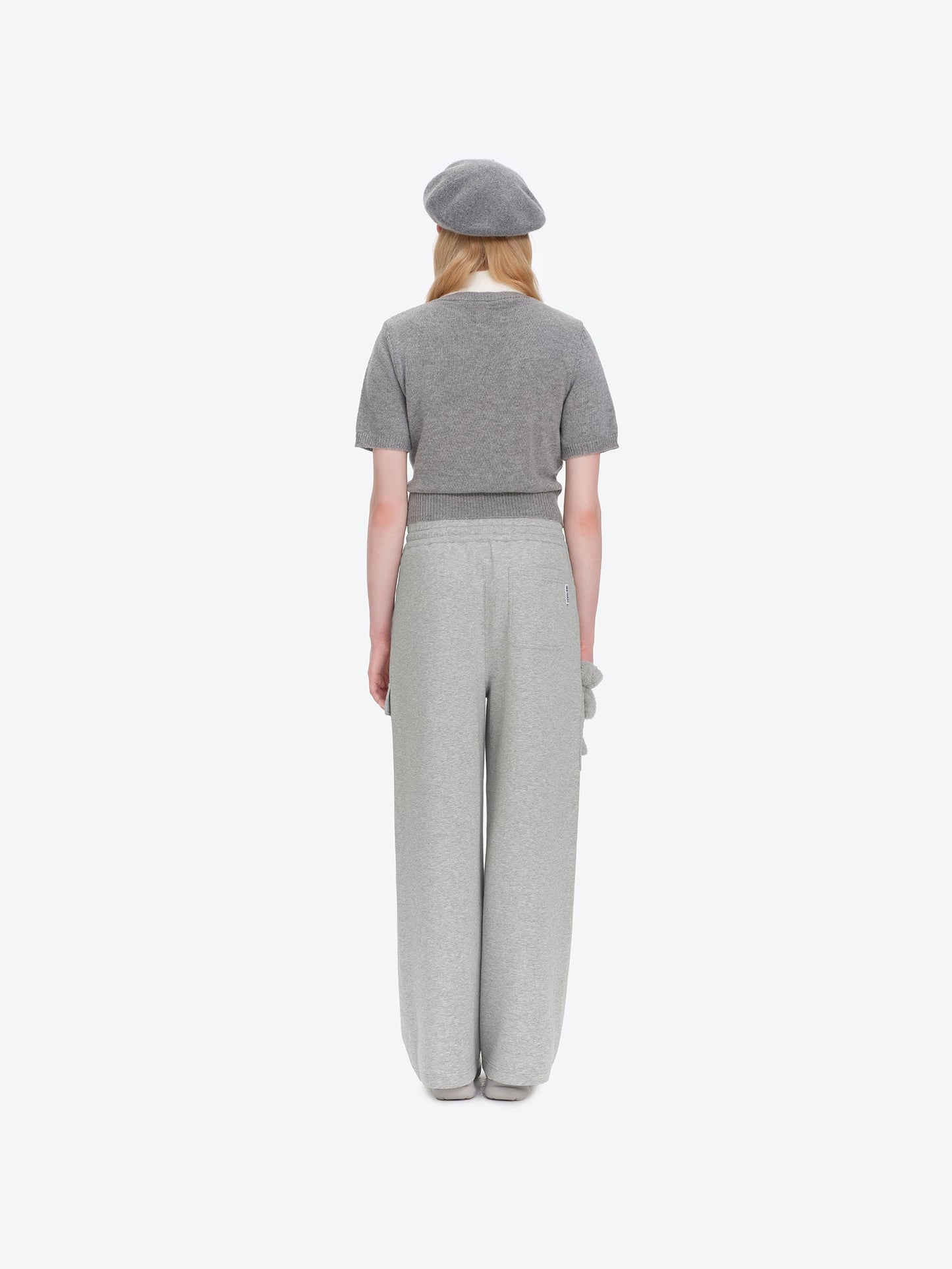 13DE MARZO Pocket Bear Wide-leg Sweatpants Grey
