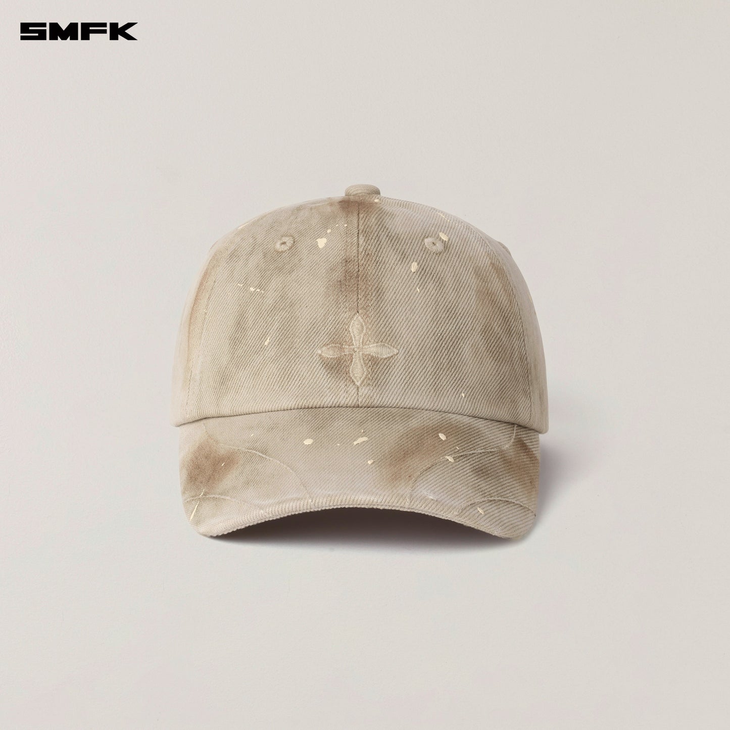 SMFK Rage Wild Handcraft Drip Dyed Denim Cap Wild Brown