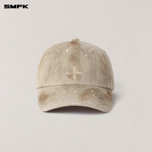 SMFK Rage Wild Handcraft Drip Dyed Denim Cap Wild Brown