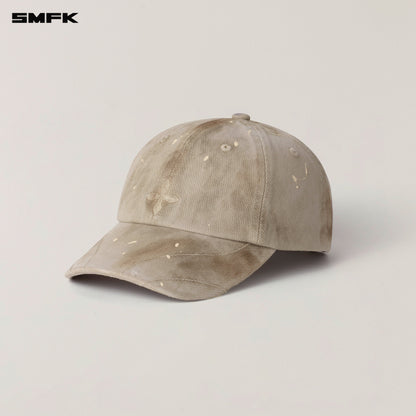 SMFK Rage Wild Handcraft Drip Dyed Denim Cap Wild Brown