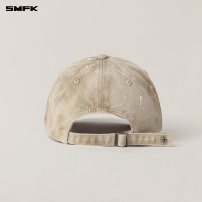 SMFK Rage Wild Handcraft Drip Dyed Denim Cap Wild Brown