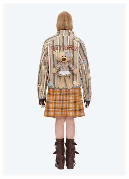 13DE MARZO Marzo Valley Fleece Print Jacket Brown