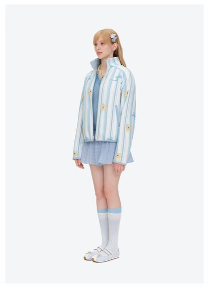 13DE MARZO Marzo Valley Fleece Print Jacket Blue