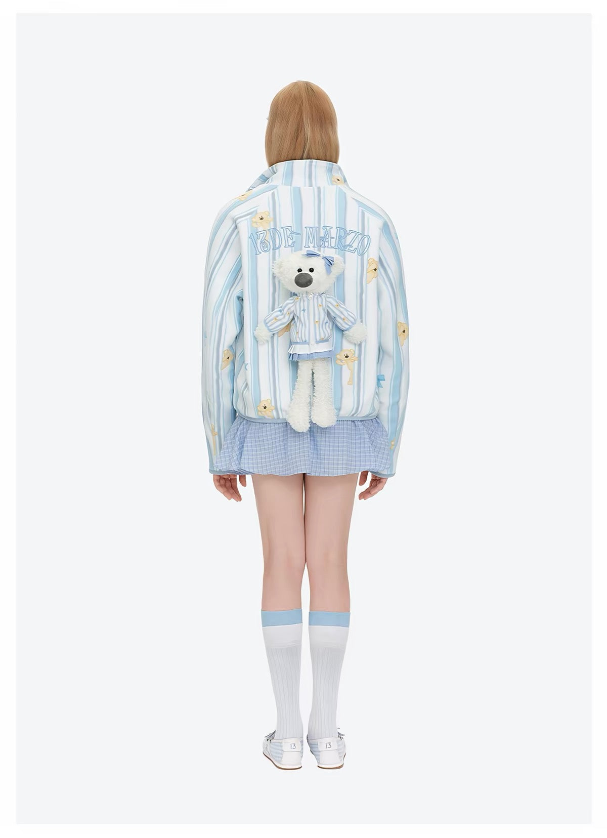 13DE MARZO Marzo Valley Fleece Print Jacket Blue