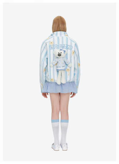 13DE MARZO Marzo Valley Fleece Print Jacket Blue