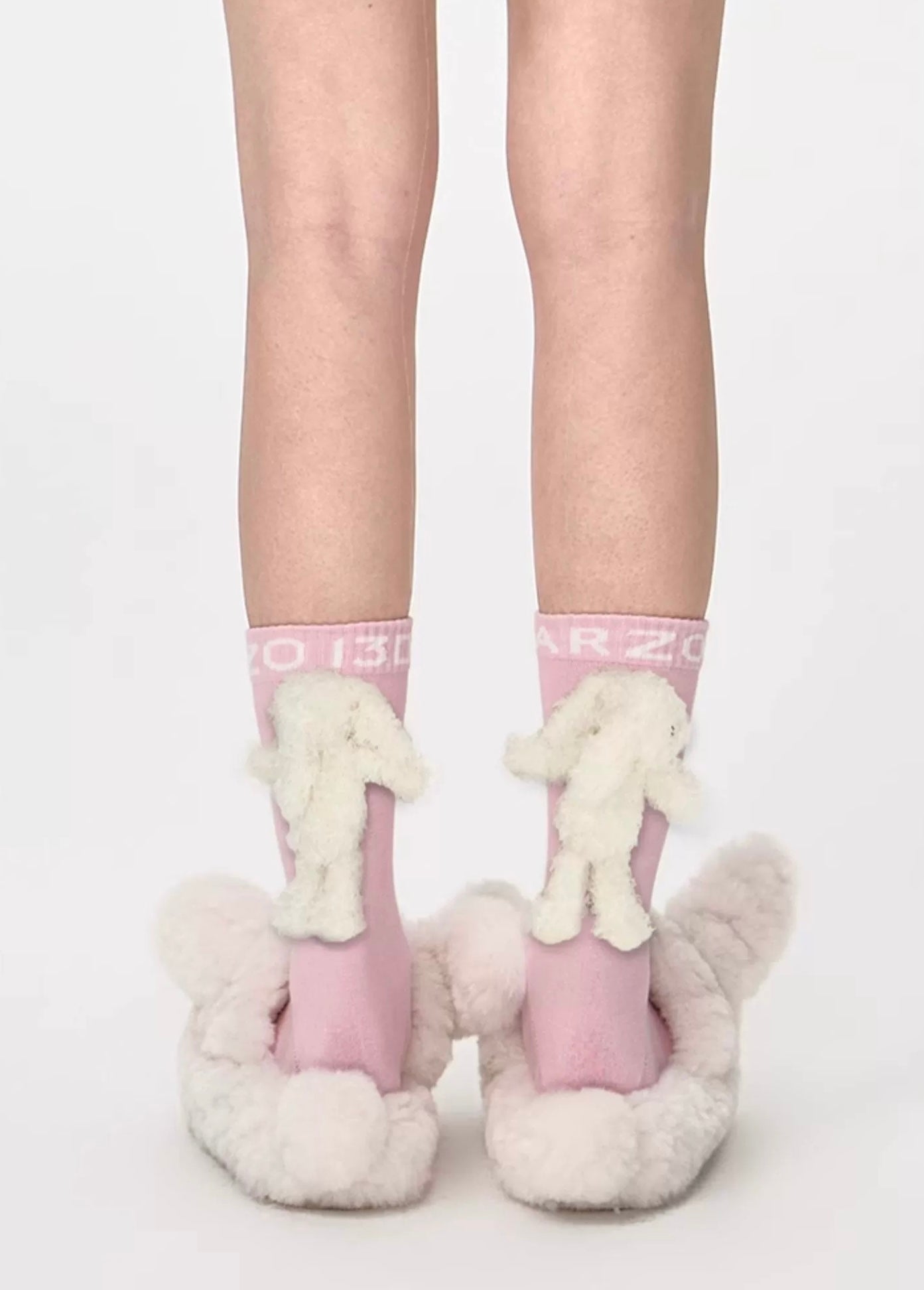 13DE MARZO Base Stacked Socks Pink & Khaki