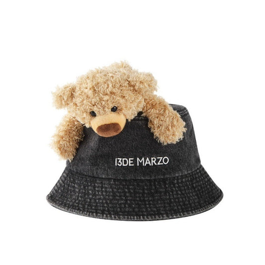 13DE MARZO Doozoo Washed Denim Bucket Hat Black