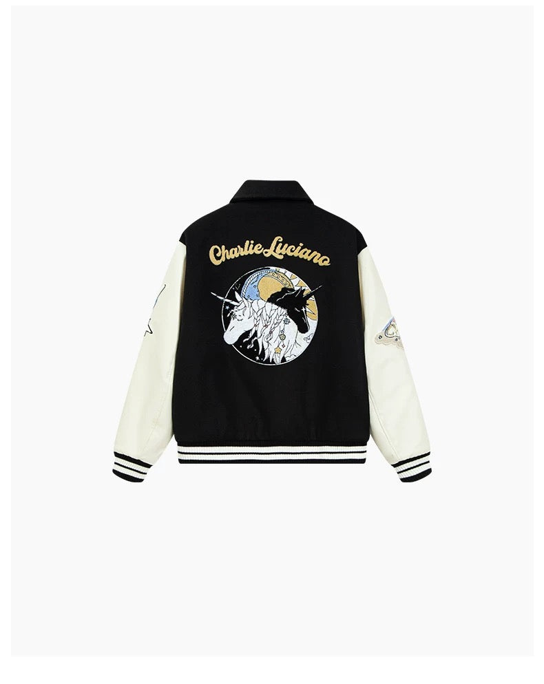 Charlie Luciano Sun & Moon Unicorn Baseball Jacket