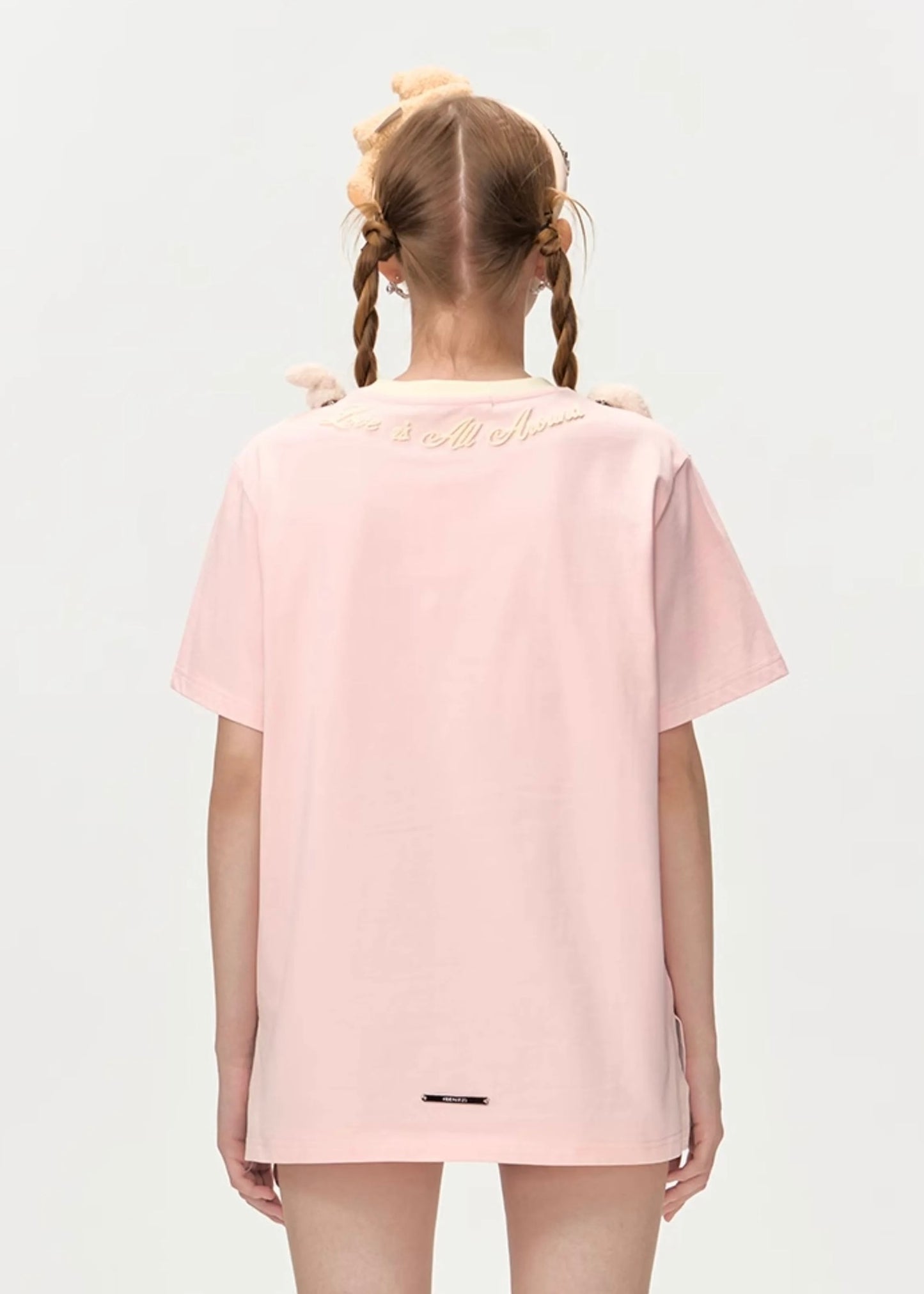 13DE MARZO Doozoo Logo Round Neck T-Shirt Pink