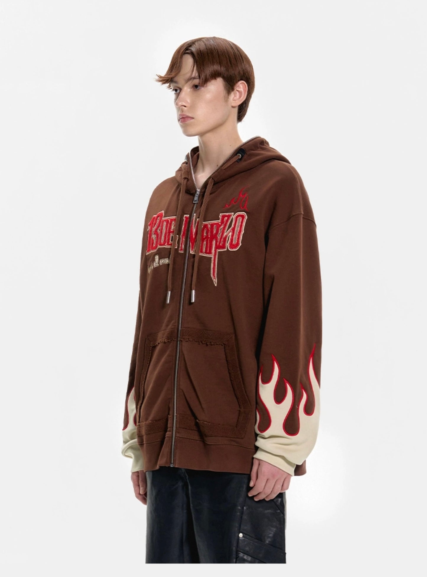 13DE MARZO Flame Zip Hoodie Mole