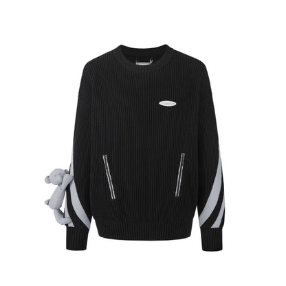 13DE MARZO Bear Future Functional Sweater Black