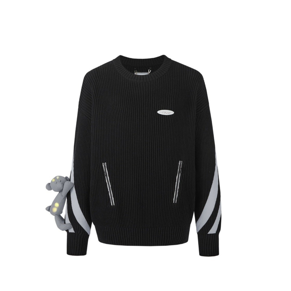 13DE MARZO Bear Future Functional Sweater Black