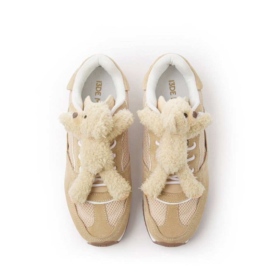 13DE MARZO Logo Retro Runner Shoes Khaki