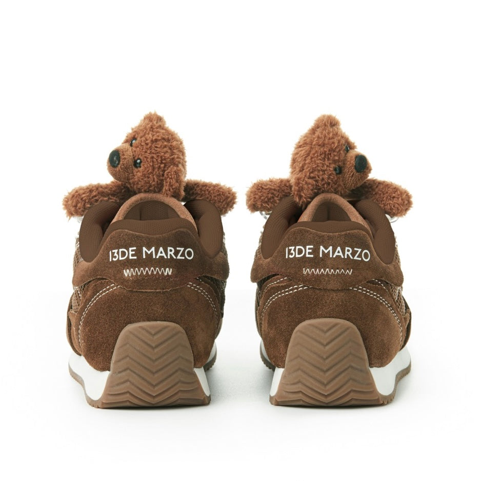 13DE MARZO Logo Retro Runner Shoes Brown