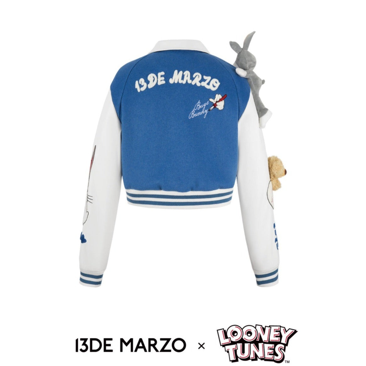 13DE MARZO x LOONEY TUNES Bugs Bunny Short Baseball Jacket Molten Lave –  Fixxshop