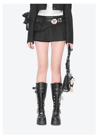 13DE MARZO Sheriff Bear Baguette Bag Black