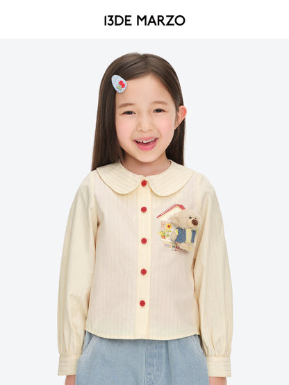 13DE MARZO BabyBear Town Greeting Shirt Beige