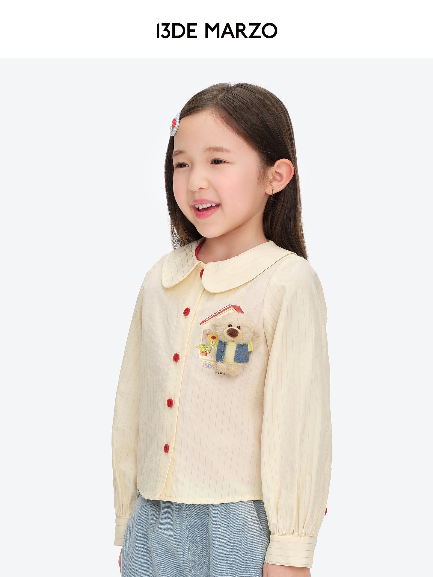 13DE MARZO BabyBear Town Greeting Shirt Beige