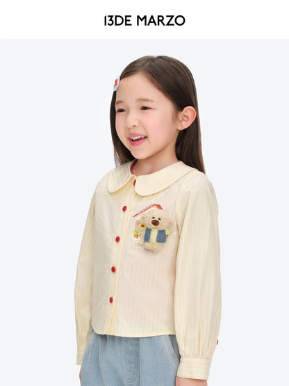 13DE MARZO BabyBear Town Greeting Shirt Beige