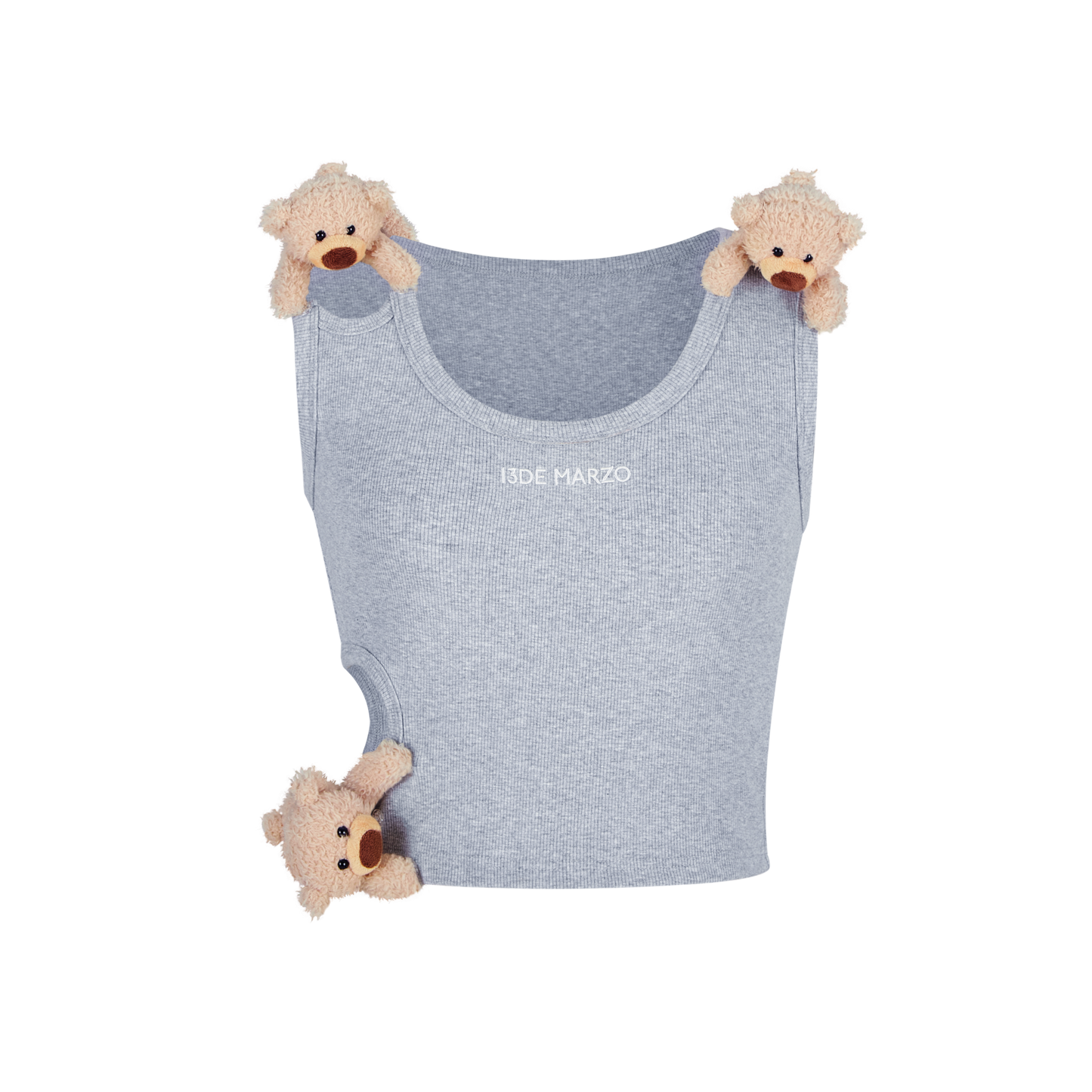 13DE MARZO Bear Loin Out Vest Grey