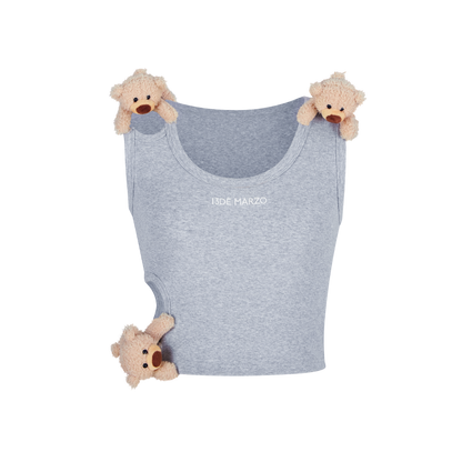 13DE MARZO Bear Loin Out Vest Grey