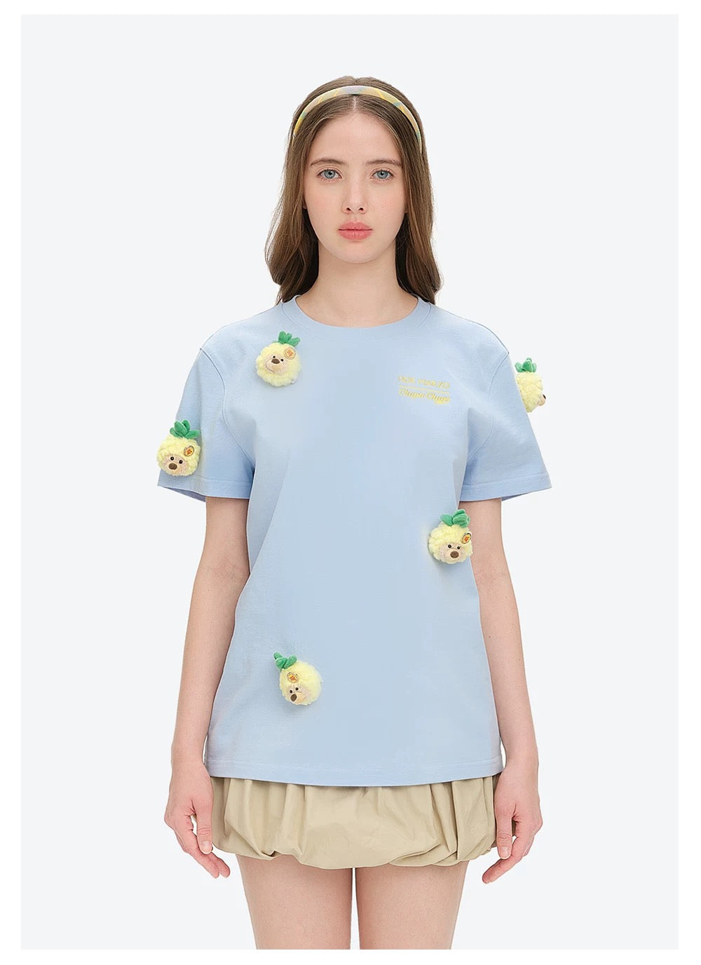 13DE MARZO x Chupa Chups Bear Print with Rhinestone T-shirt Blue