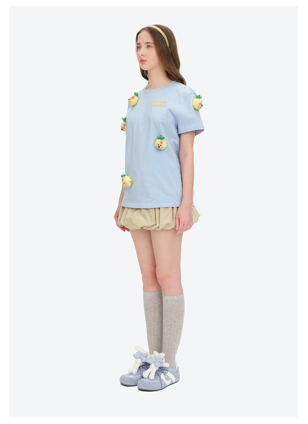 13DE MARZO x Chupa Chups Bear Print with Rhinestone T-shirt Blue